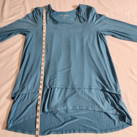 Soft Surroundings Women Size M Aqua Perfect Layers Jersey Knit Tiered Tunic Top - Picture 13 of 15